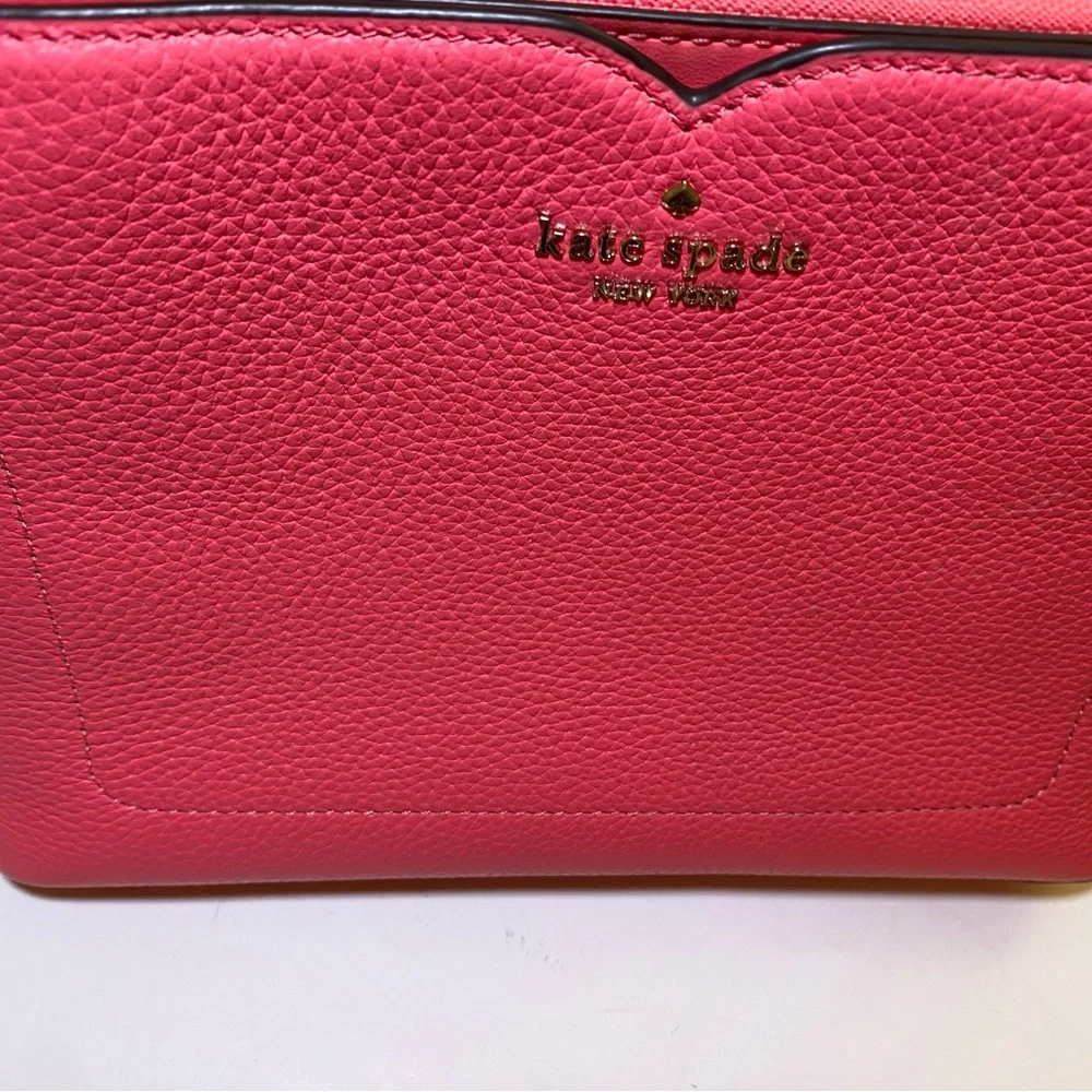 🩷Kate Spade Harlow Crossbody Pink Hibiscus Pebbled Leather - Picture 5 of 11